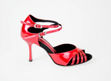 Red Black PU Women Latin Dance Shoes Custom High Heel Buckle Ballroom Tango Salsa Dance Shoes