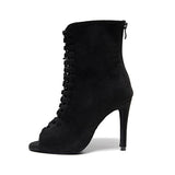 Lady Flannel Dance Shoes For Woman Ballroom Latin Dance Boots For Girls Soft Bottom Salsa Dancing Shoes For Party