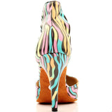 Dance Boots Ladies Girls Latin Ballroom Salsa Dance Shoes Women Colorful Zebra Soft Sole Indoor