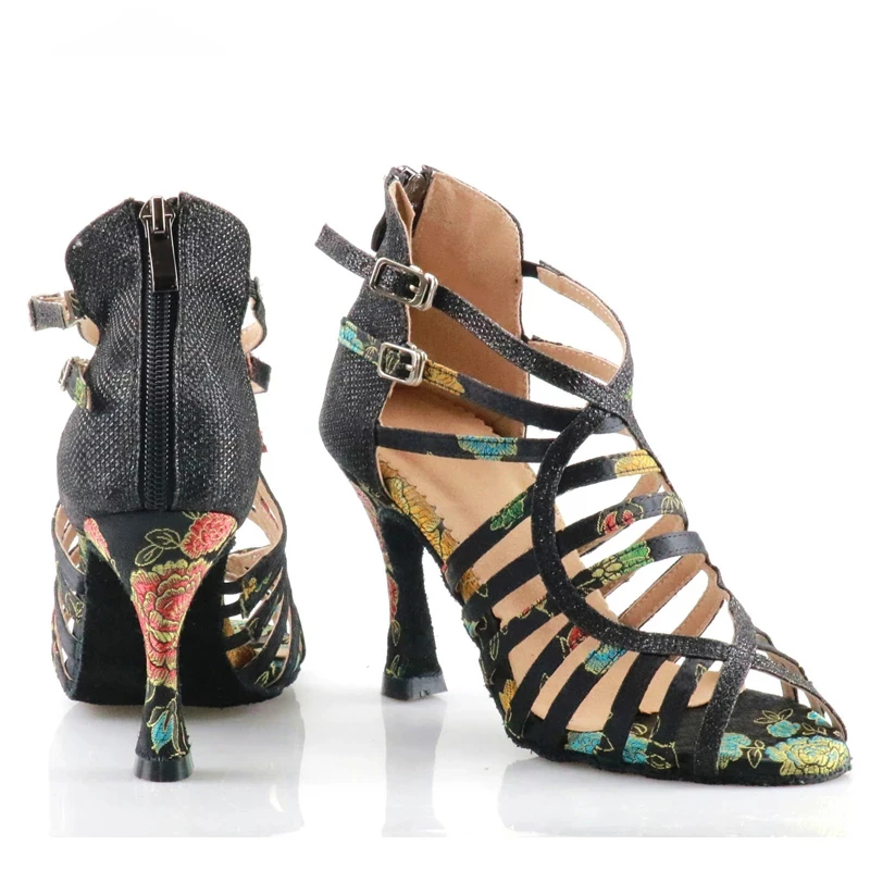 Women's Satin Customized Heel Latin Shoes Salsa Shoes Ballroom Dance Shoes