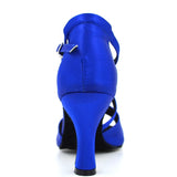 Customized Heel Blue Salsa Shoes Comfortable Women Latin Ballroom Dancing Shoes