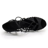 Women's Latin Dance Shoes Indoor Black Comfortable Soft Bottom Salsa Ballroom Professional Performance Dance Shoes
