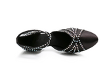 Black Modern Dance Shoes For Women Girls Rhinestone Latin Ballroom Dancing Shoes
