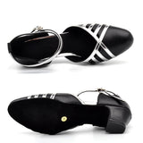Women's Modern shoes Black PU Closed Toe Ballroom Soft Bottom Latin Dancing Shoes