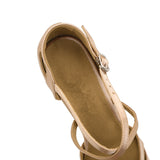 <transcy>Salón de baile Salsa Zapatos de baile de swing latino Mujer Sandalias deportivas de interior Satén de piel</transcy>