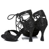 Women Dance Shoes For Girls Ladies Ballroom Latin Tango Dancing Shoe With Rhinestone Salsa Sandals Dropshiping