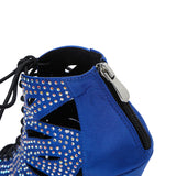 Women Social Ballroom Dance Ankle-High Boots Rhinestone Latin Salsa Tango Professional Indoor Sport Dancing Shoes