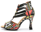 Dance Shoes For Women Latin Salsa Dance Boots Paty Ballroom Dance Shoes Cuban Heel 9CM