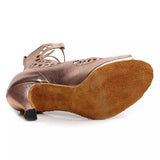 <transcy>Обувь для латинских танцев из искусственной кожи для сальсы, женская танцевальная обувь для бальных танцев на высоком каблуке с мягкой подошвой, сапоги</transcy>