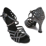 Latin Dancing Shoes For Women Tango Salsa Rumba Samba Ballroom Party Ladies Dance Heels Soft Sole Black Women Sandals
