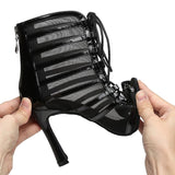 Latin Dance Shoes Women High Heels Ballroom Tango Peep Toes Party Dancing Shoes Soft Soles