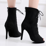 Lady Flannel Dance Shoes For Woman Ballroom Latin Dance Boots For Girls Soft Bottom Salsa Dancing Shoes For Party