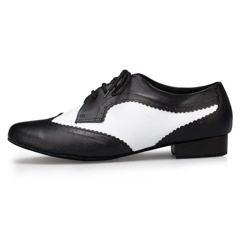 Latin Dance Shoes Men Boys Black White Ballroom Salsa Tango Waltz Jazz Dance Shoes
