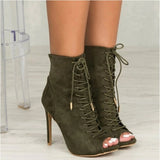 New Salsa Tango 10cm High Dance Boots Flock Bachata Latin Women Party Dancing Shoes