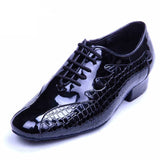 Adult Men's Modern Dance Shoes Black PU Latin Ballroom Dance Shoes Sneakers