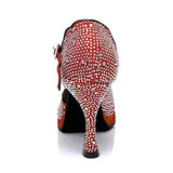 Women's Latin Dance Shoes Girls Gold High Heeled Platform Shoes Ballroom Professional Latin Dance Shoes