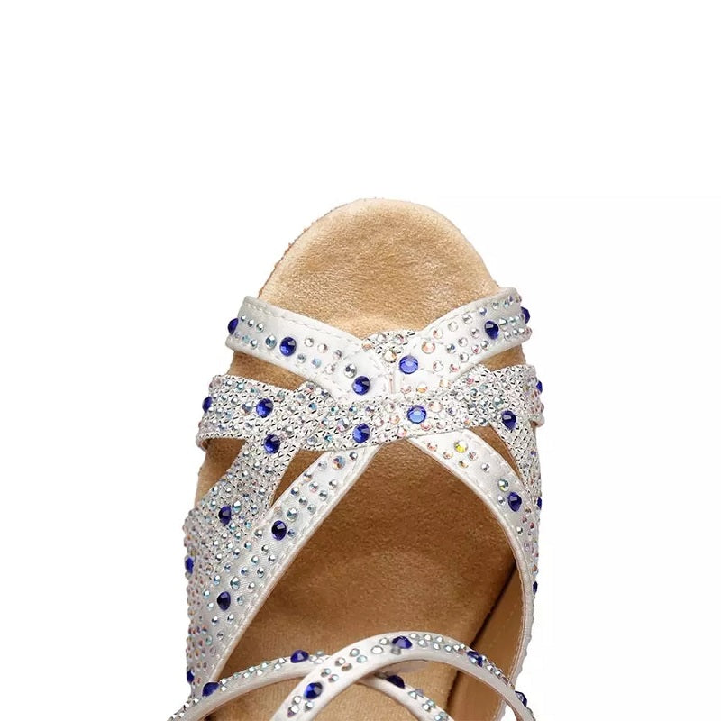 <transcy>Latin Jazz Salsa Zapatos de baile de salón Mujeres Niñas Sandalias Zapatos de diamantes de imitación sexy</transcy>