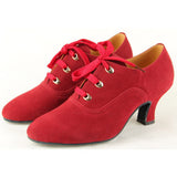 Red Latin Modern Dance Shoes Women's Adult Ballroom Tango Waltz Dancing Shoes