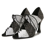 Latin Jazz Dance Shoes Breathable Soft Sole Women High Heels Ladies Sandals