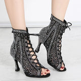 Women's Shoes Dance Boots Latin Jazz Rumba Samba Ballroom Dance Party Ladies Wedding High Heels