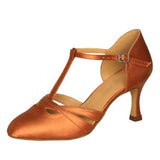 Satin Women Modern Dance Shoes Custom Heel Height Latin Salsa Dancing Shoes For Women