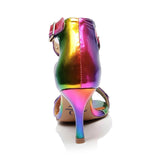 Woman Tango Latin Dancing Shoes Ladies Sandals High Heels Girls Green Salsa Ballroom Dance Shoes
