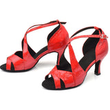 Salsa Latin Dance Shoes Women PU 10cm Heels Tango Professional Performance Dancing Shoes