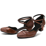 Women Latin Dance Shoes Female Girl Ladies Tango Ballroom Sandal Salsa Samba Party Heeled 4.5-10CM