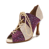 Latin Jazz Dance Shoes Breathable Soft Sole Women High Heels Ladies Sandals