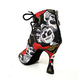 Salsa Bachata Dance Shoes Girls Halloween Skull Boots 9cm Heel Women Latin Ballroom Dance Shoes