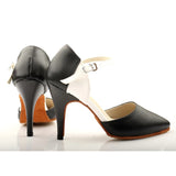 Latin Dance Pointe Shoes Closed For Women Genuine Leather Salsa Ballroom Dancing Shoes Red Black Modern Dance Shoes