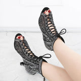 Women's Shoes Dance Boots Latin Jazz Rumba Samba Ballroom Dance Party Ladies Wedding High Heels