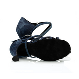Denim Women Latin Dance Shoes Customized Heel
