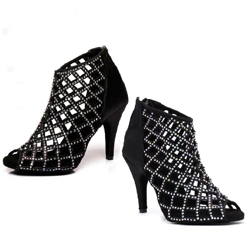 Women's Ballroom Latin Dance Boots Tango Salsa Performance Shoes Custom Rubber Sole Accepted