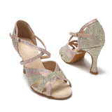 Women Dance Shoes Tango Salsa Latin Ballroom Professional Dance Shoes Girls Sandals Wedding Heels