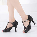 Rhinestone Pearl Dance Heels Tango Salsa Rumba Samba Latin Ballroom Dance Shoes Soft Sole Women Sandals