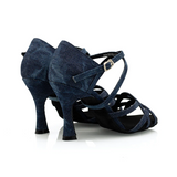 Denim Women Latin Dance Shoes Customized Heel