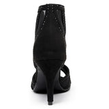 Jazz Latin Ballroom Rhinestones Professional for Dancing Custom Heel Rhinestone Black Women Dance Shoes Boots