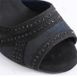 Salsa Jazz Indoor Plus Size Latin Dance Shoes for Dancing Women Modern High Heel Flock Boots