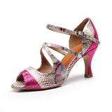 Women Tango Latin Ballroom Salsa Dance Shoes Soft Sole Customized Heels