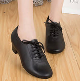 <transcy>Zapatos de baile de carácter moderno para mujer | Zapatos de baile latino con tacones cuadrados negros | Zapatos de salón | Danceshoesmart</transcy>