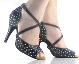 Latin Dance Shoes | Women Rhinestone Salsa Ballroom Dance Shoes | Danceshoesmart