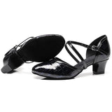Black Latin Ballroom Salsa Dance Shoes Soft Bottom Modern Dancing Shoes For Women Ladies Girls