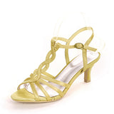 Women Satin Sandals Open Toe Stiletto Heel Pumps For Wedding Party