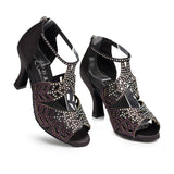 <transcy>Женская обувь для латинских танцев | Обувь для бальных танцев со стразами | Замшевая подошва | Danceshoesmart</transcy>