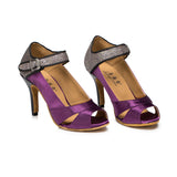 Women's Satin Heels Sandals Latin Hollow-out Dance Shoes