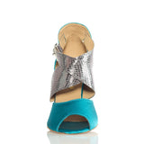 <transcy>Zapatos de baile para mujer azul | Zapatos de salsa de salón de satén | Fondo de gamuza suave | Danceshoesmart</transcy>