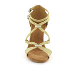 <transcy>Mujer Salón Dorado Zapatos de baile Ante Suela suave Salsa Zapatos de baile latino</transcy>
