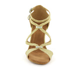 Women's Ballroom Gold Dance Shoes Suede Soft Sole Salsa Latin Dance Shoes