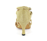<transcy>Mujer Salón Dorado Zapatos de baile Ante Suela suave Salsa Zapatos de baile latino</transcy>